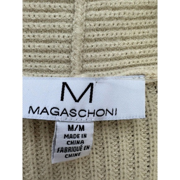 Magaschoni NEW Ivory Cable Knit Open Front Long Cardigan Incredibly Soft Size M - Picture 14 of 15